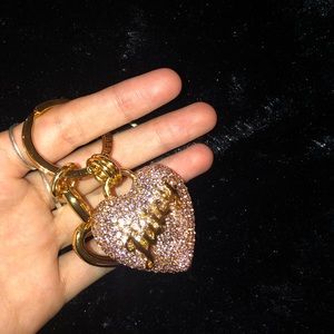 Juicy Couture Pink Rhinestone heart keychain